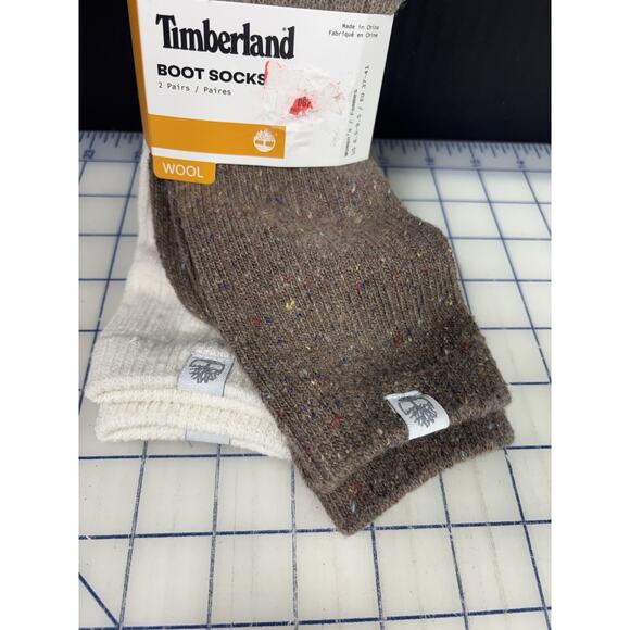NWT TIMBERLAND WOMEN'S BOOT SOCKS 2 PAIR MULTICOLOR‎ Sz US 6.5 - 9.5 LOGO - Picture 3 of 6